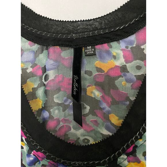 Bellatrix Chain Trim Floral Sleeveless Blouse / Tank Top Medium - Picture 3 of 7